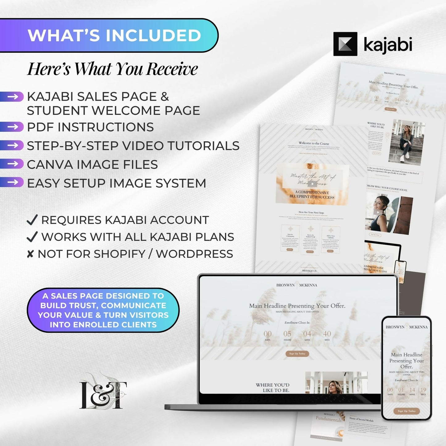 Bronwyn BOHO Sales & Welcome Pages
