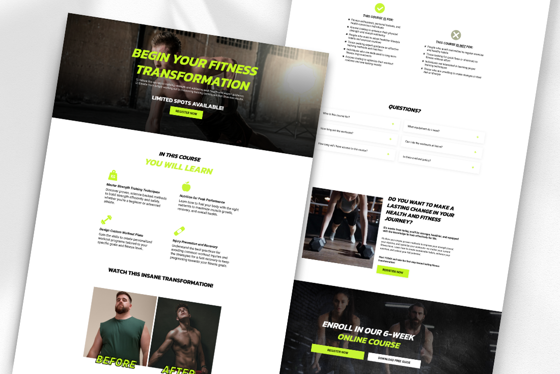 Zeus - Fitness Coach Sales Page