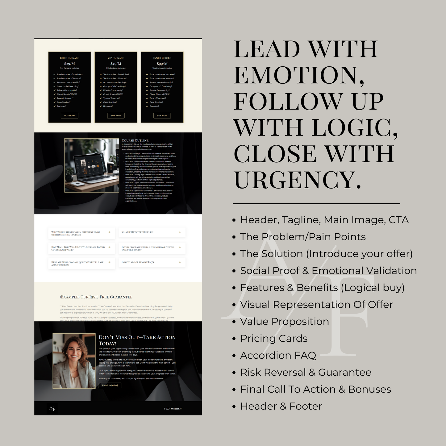 Executive Sales Page