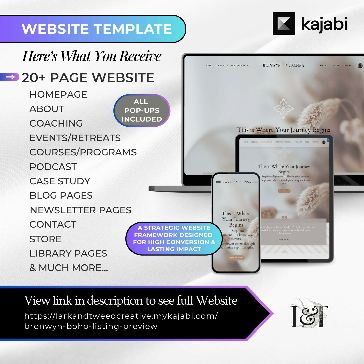 Bronwyn BOHO - Website 20+ Pages - Sales Funnel - Checkout Page
