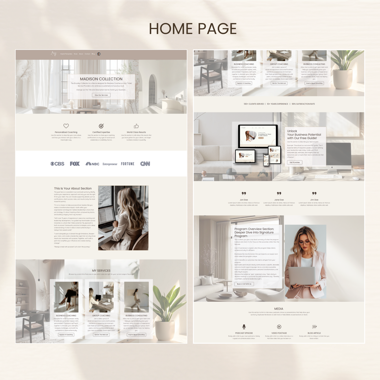 Madison Kajabi Website Theme 15 Pages Plus Bonuses!