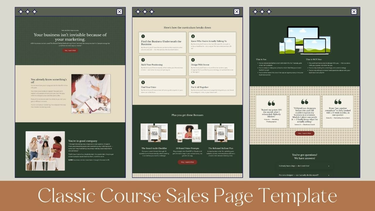 Classic Kajabi Sales Page Template