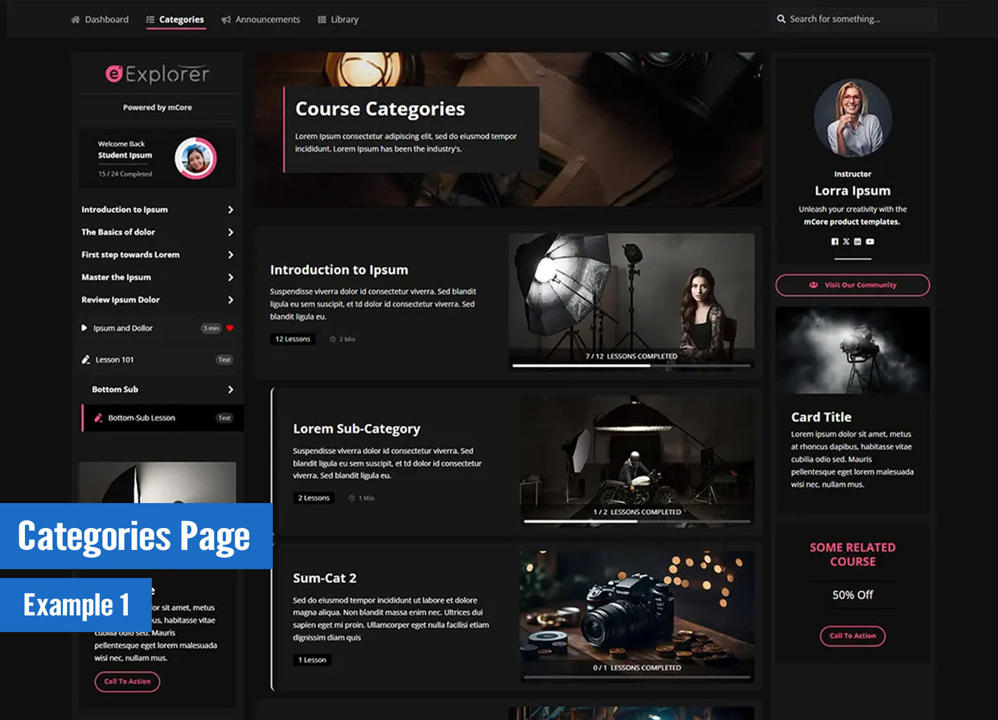 Explorer Dark mCore Product Theme