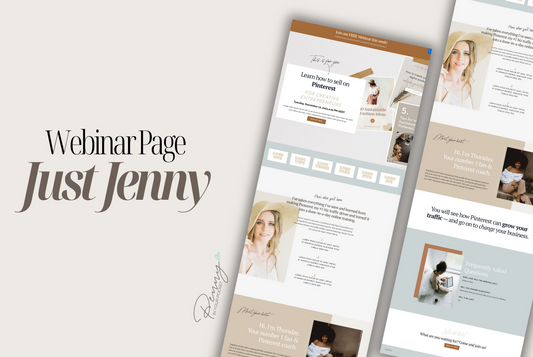 Kajabi Page Template - Webinar Funnel - Just Jenny