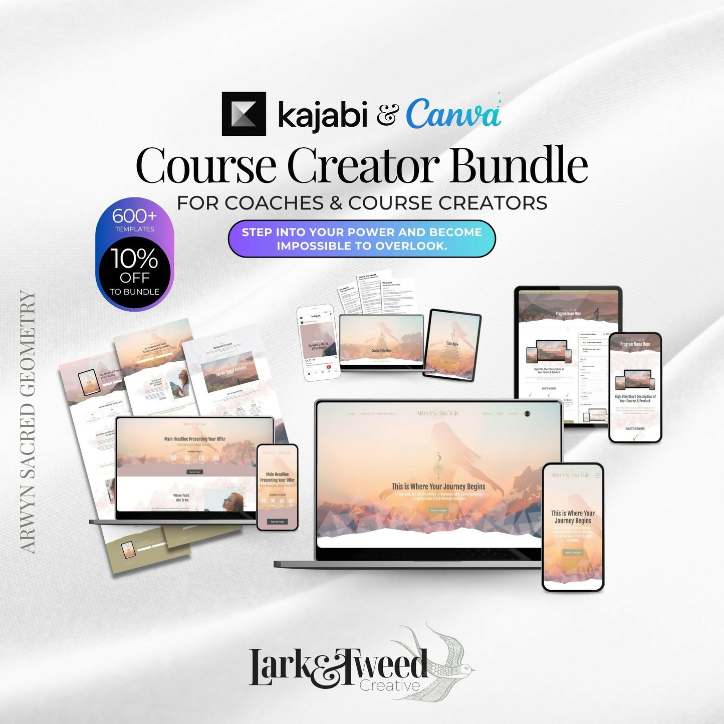 Arwyn SACRED GEOMETRY - Website 20+ Pages - Sales Funnel - Checkout Page