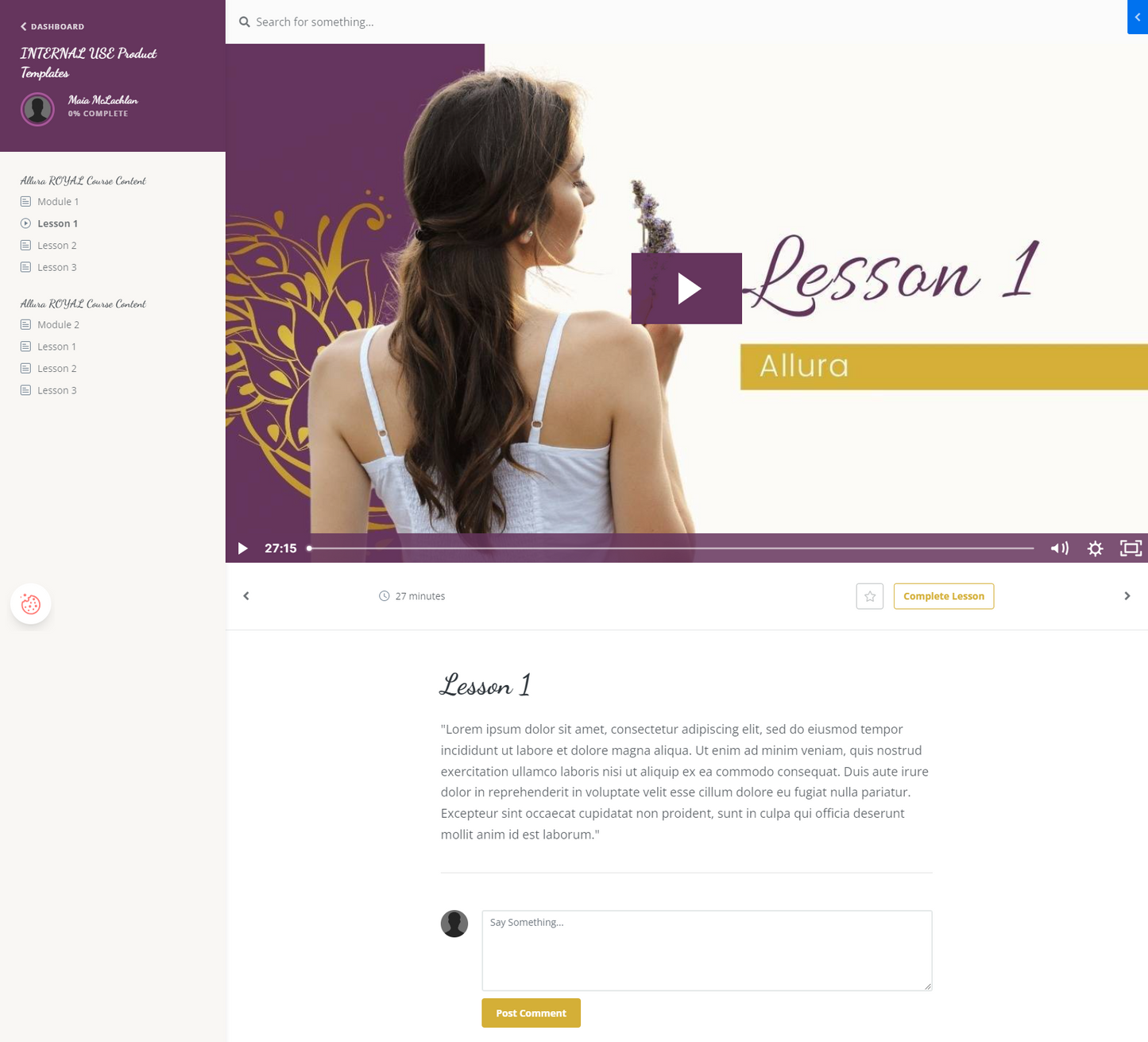 Allura Royal Product Theme (Momentum + Premier)