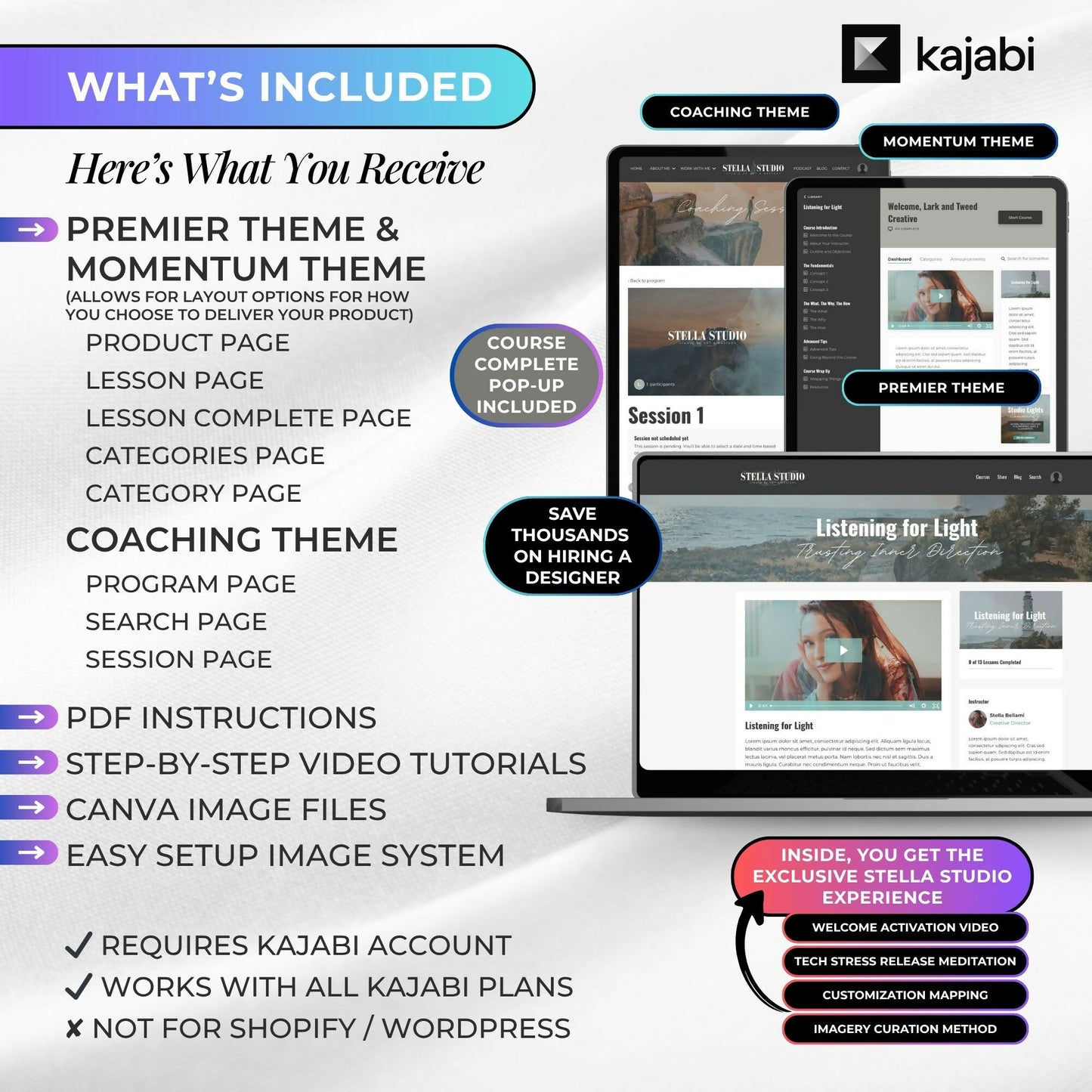 Stella STUDIO - 2 Course Themes Themes + 1 Coaching Theme