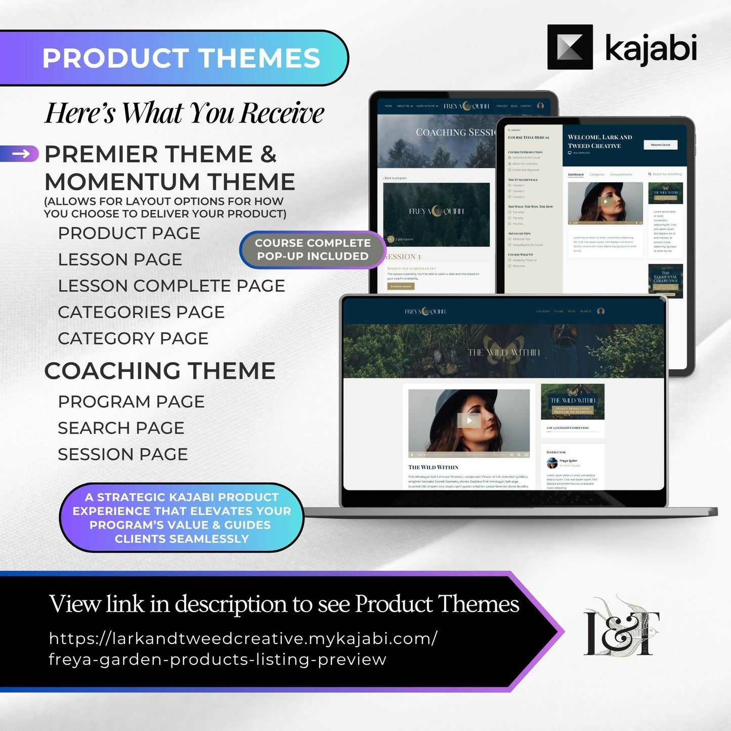 Freya GARDEN - Website 20+ Pages, Sales Funnel, Link in Bio, Course & Coaching Theme, Checkout Page Bundle