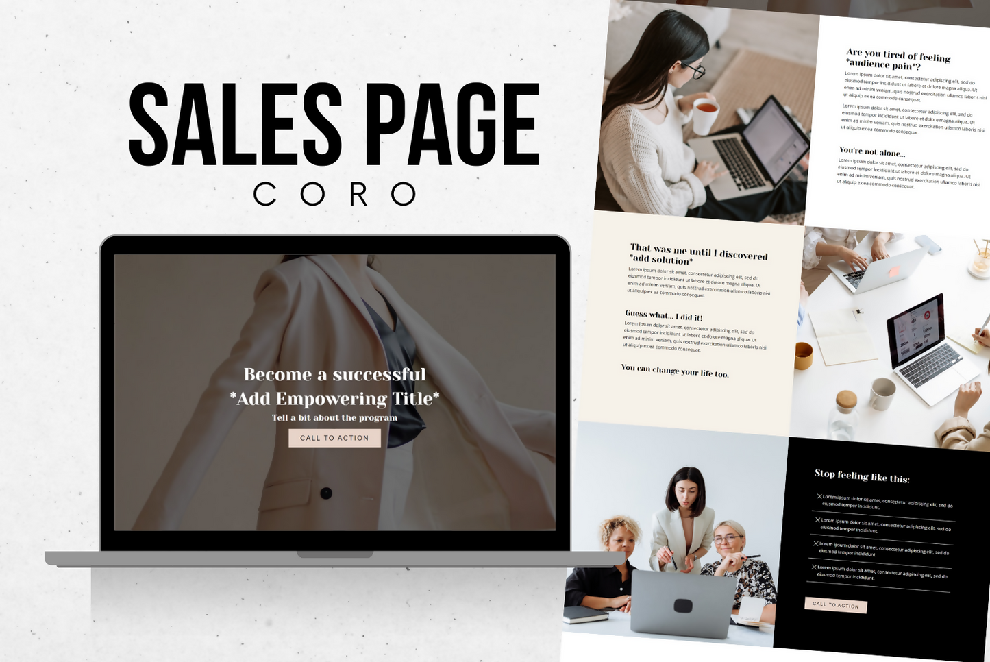 Coro | Feminine Beige Sales Page