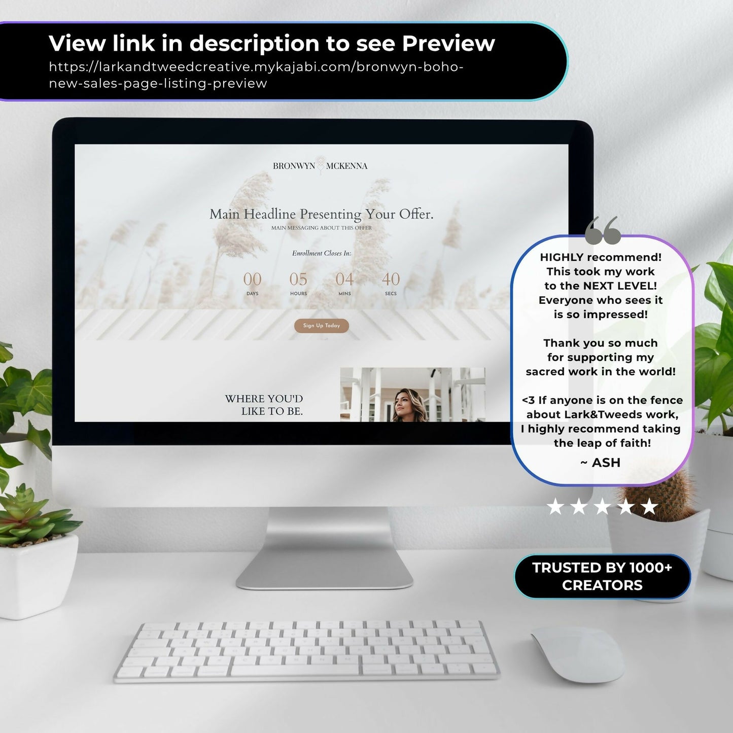 Bronwyn BOHO Sales & Welcome Pages