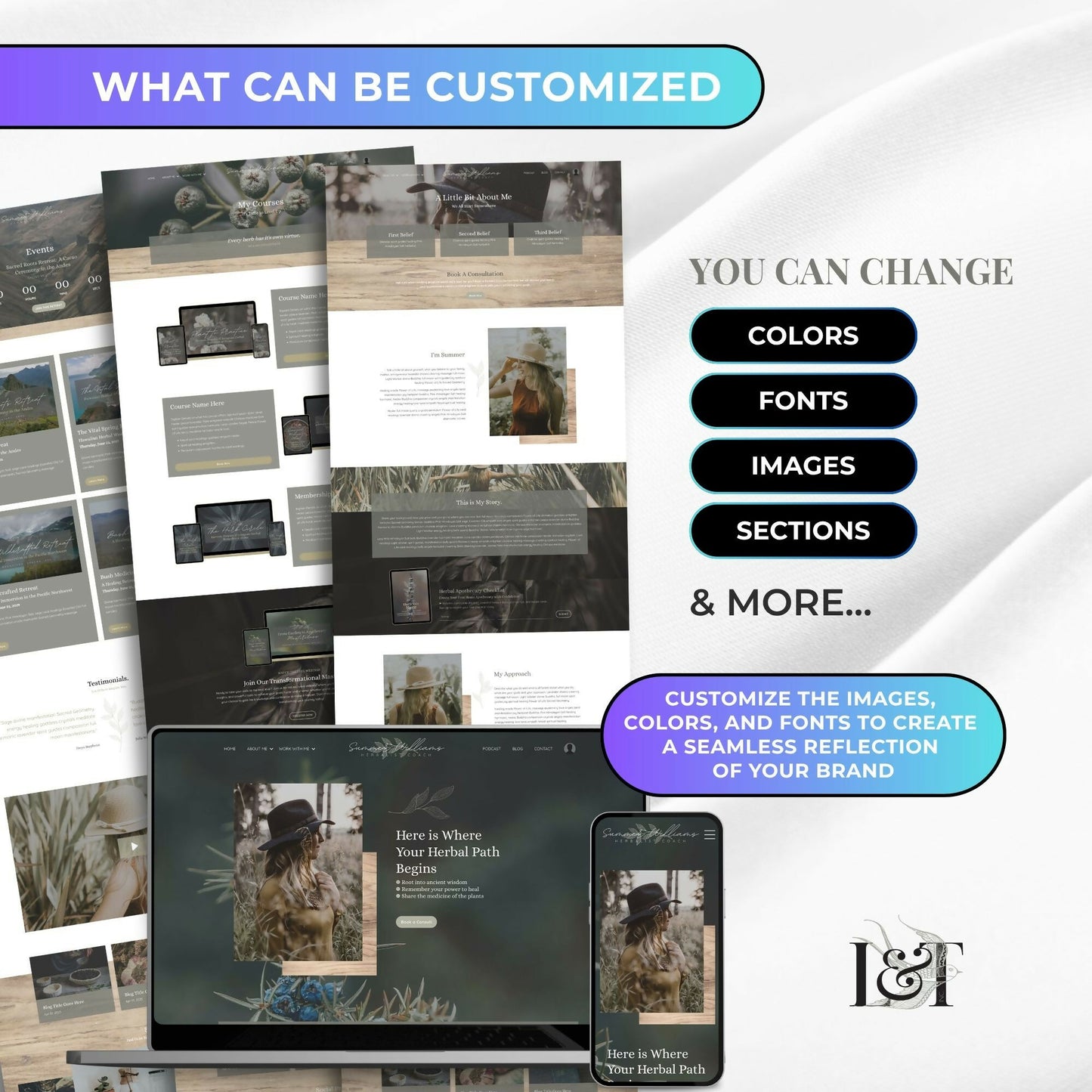 Summer HERBALIST - Website 20+ Pages - Sales Funnel 6 Pages - Checkout Page