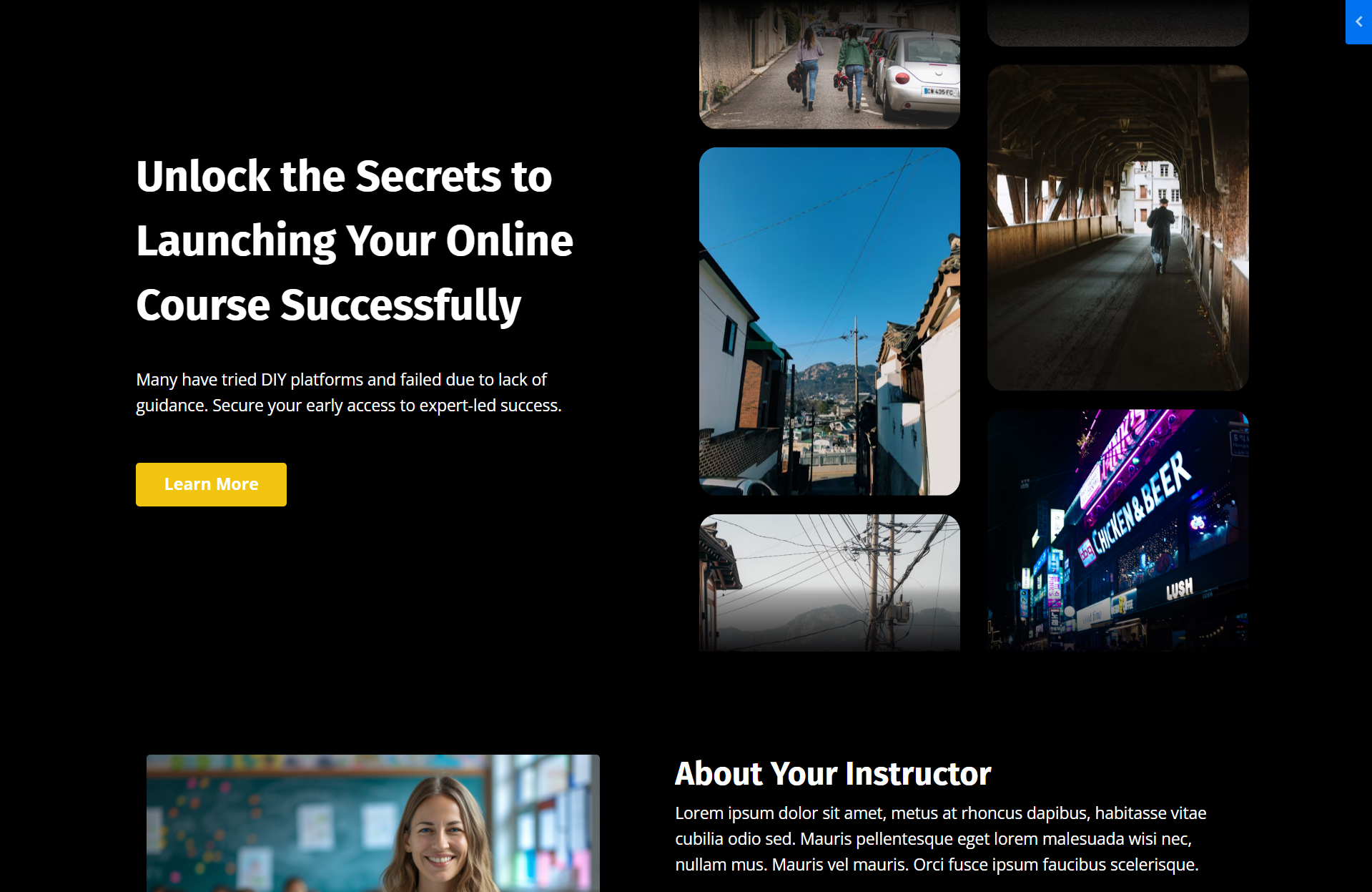 Vertical Slider Landing Page Kajabi Templates