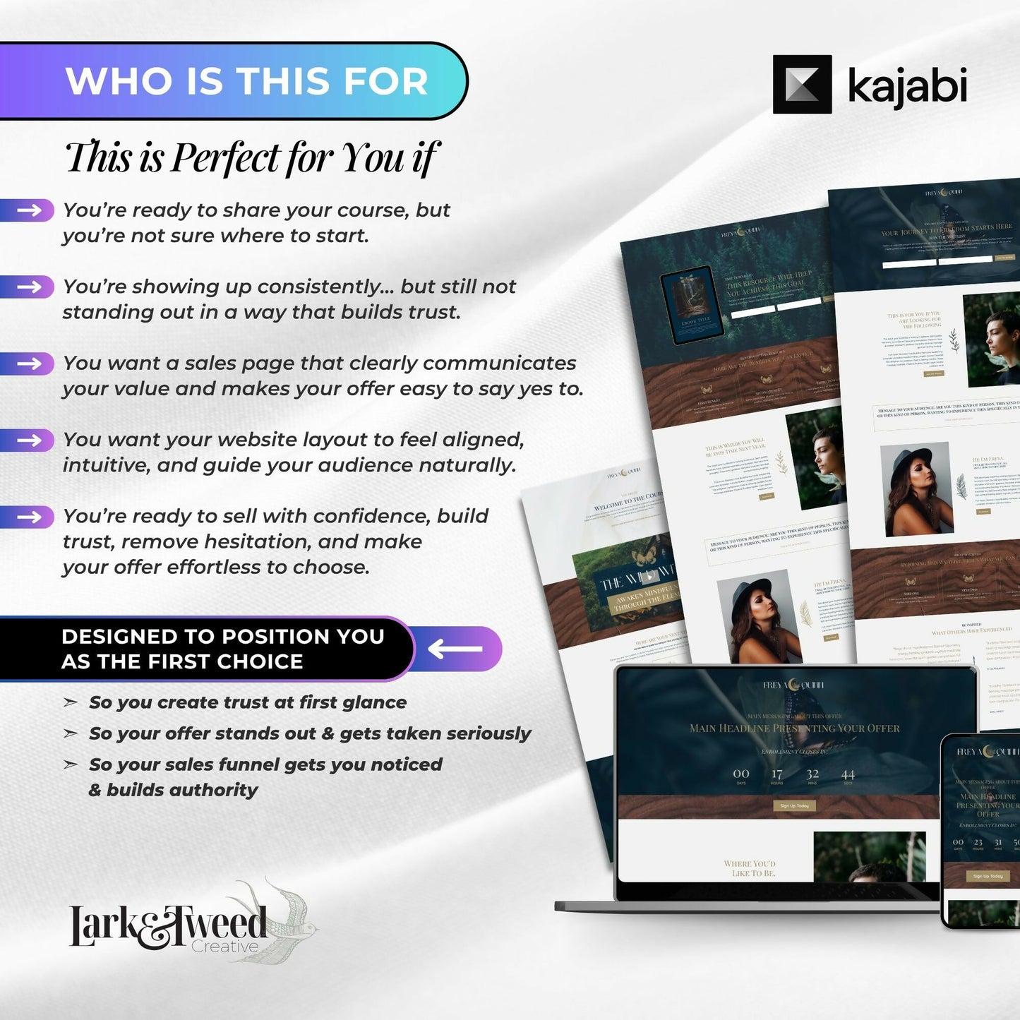 Freya GARDEN - Freebie & Course Sales Funnel Bundle 6 Pages
