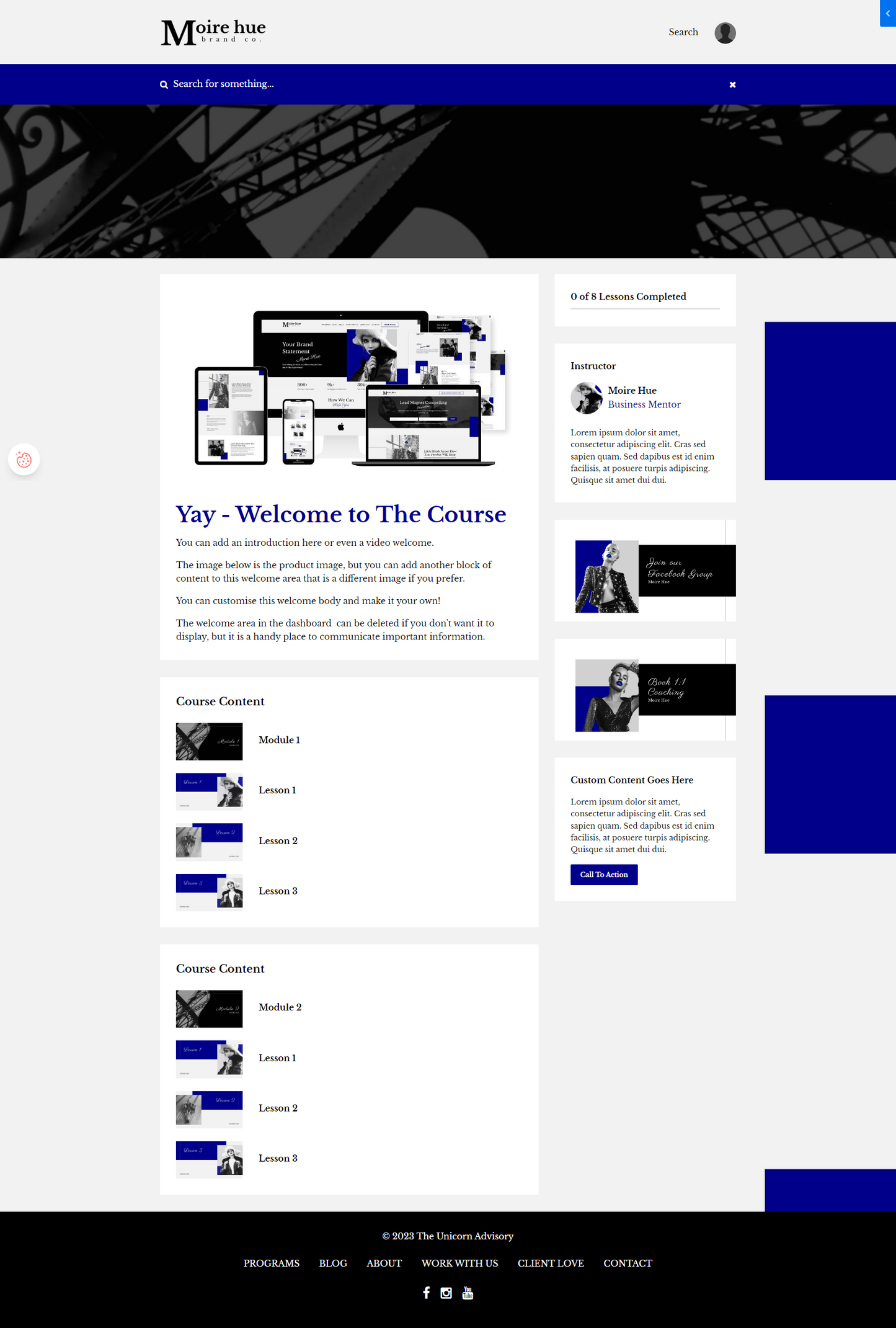 Moire Hue Cobalt Product Theme (Momentum + Premier)