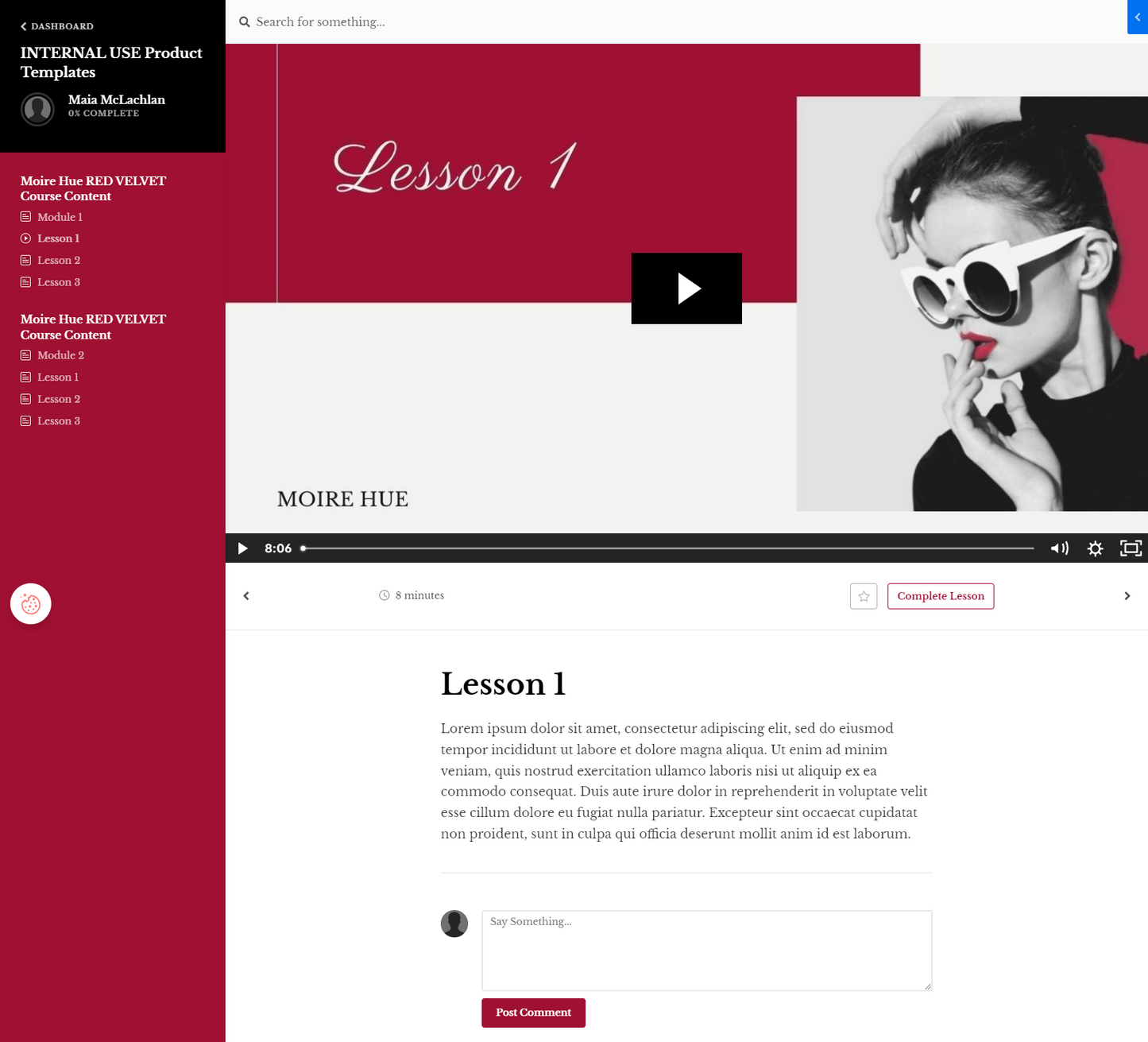 Moire Hue Red Velvet Product Theme (Momentum + Premier)