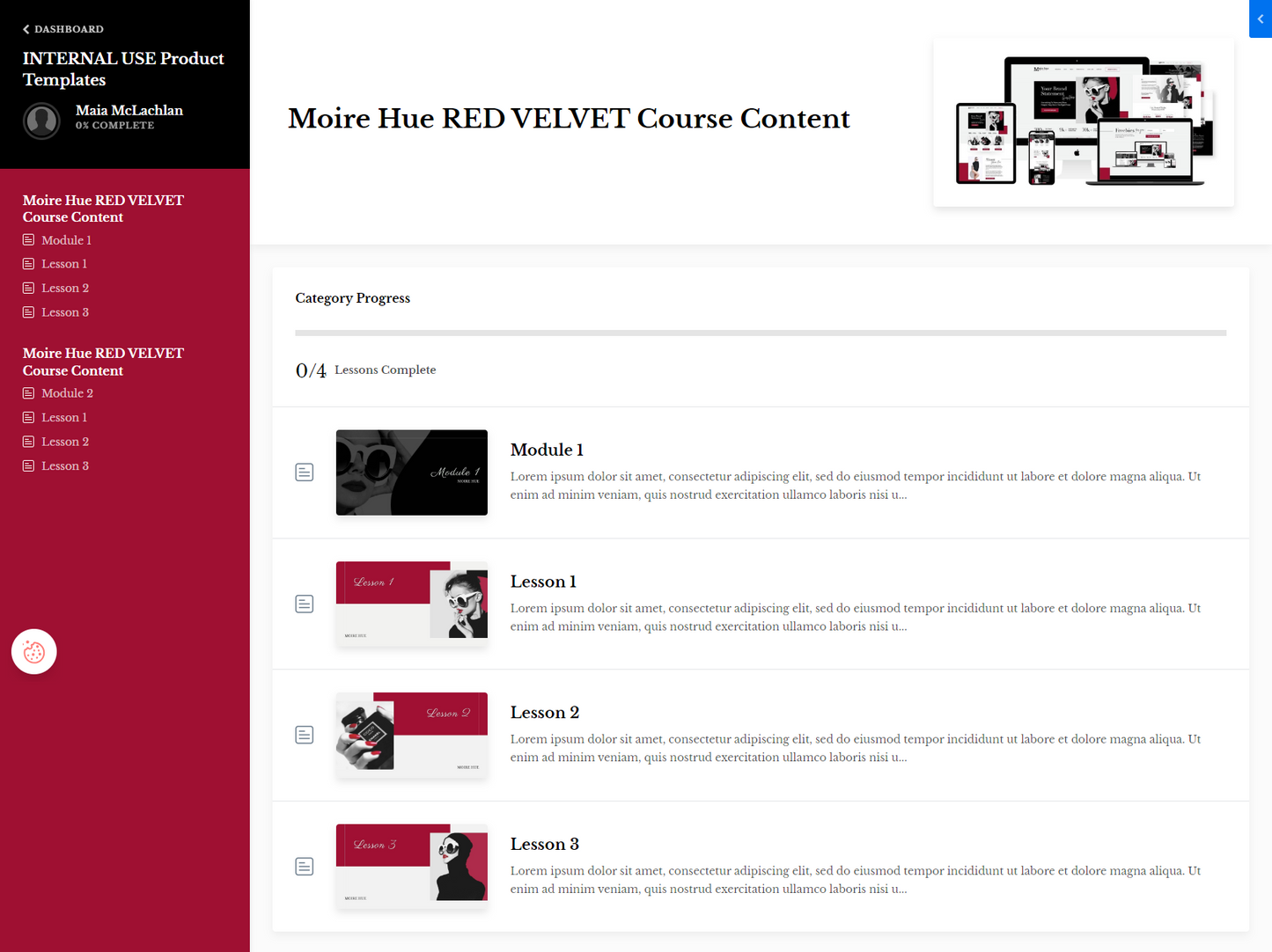 Moire Hue Red Velvet Product Theme (Momentum + Premier)