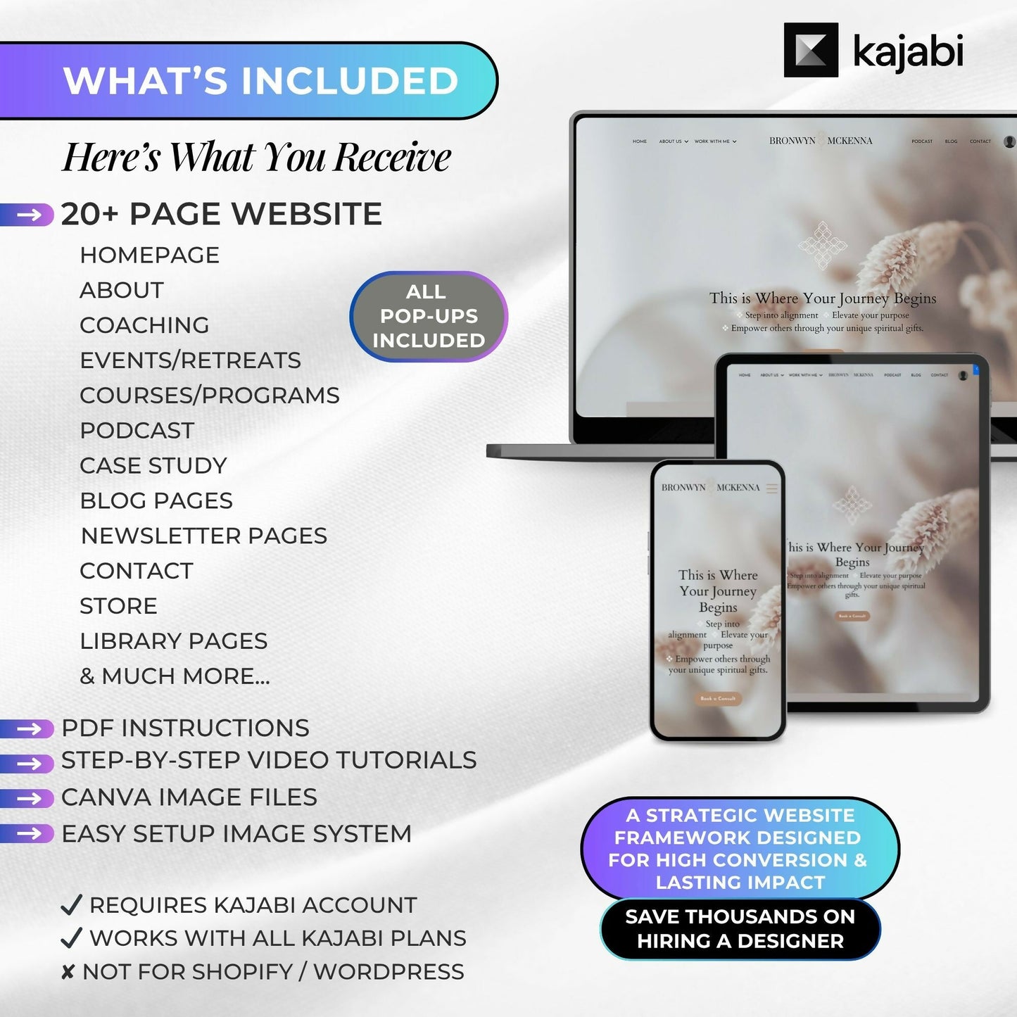 Bronwyn BOHO - 20+ Page Website Theme