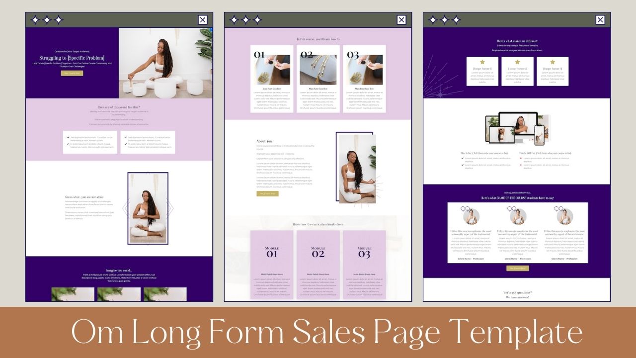 Om Long Form Sales Page Template