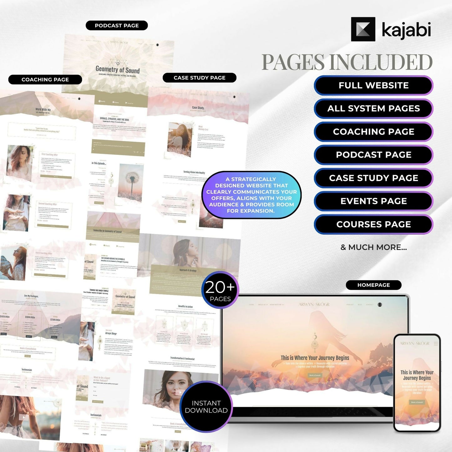 Arwyn Sacred Geometry - 20+ Page Website Theme