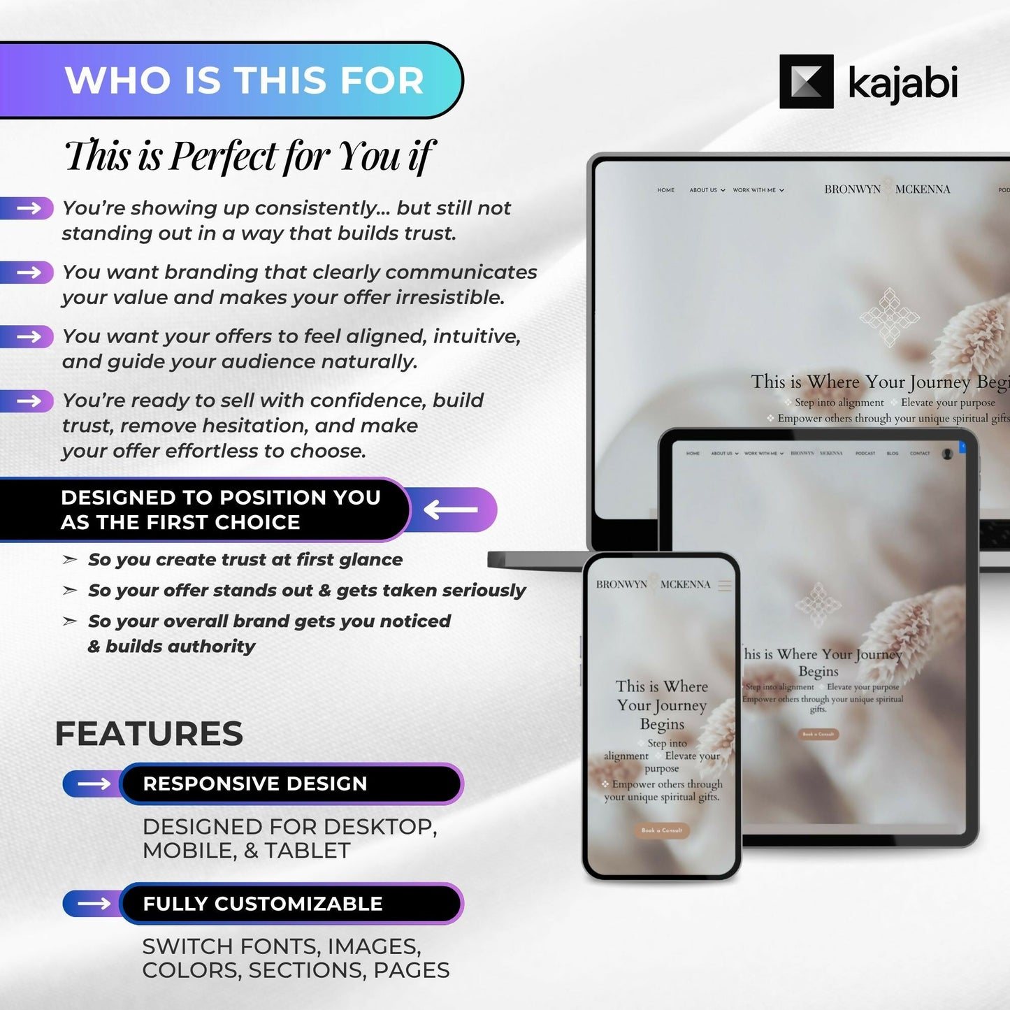 Bronwyn BOHO - Website 20+ Pages - Sales Funnel - Checkout Page