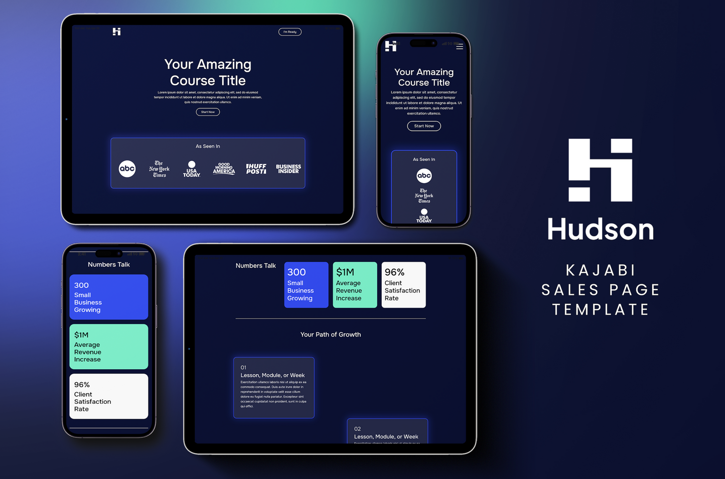 Hudson Kajabi Sales Page Template