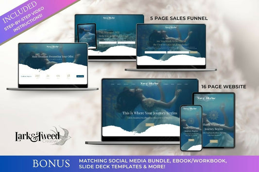 Navy WATER PORTAL - Website 16 Pages & Sales Funnel 5 Pages Bundle