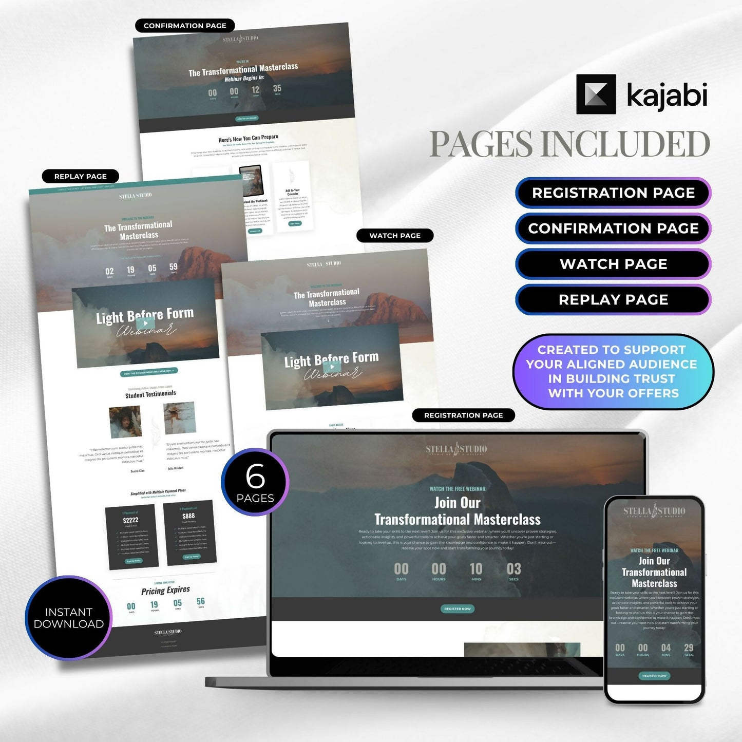 Stella STUDIO - Webinar Funnel 4 Pages