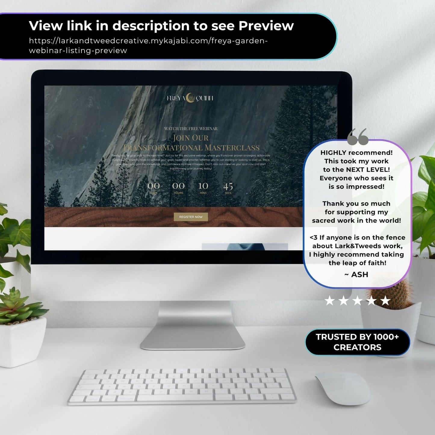 Freya Garden - Webinar Funnel 4 Pages