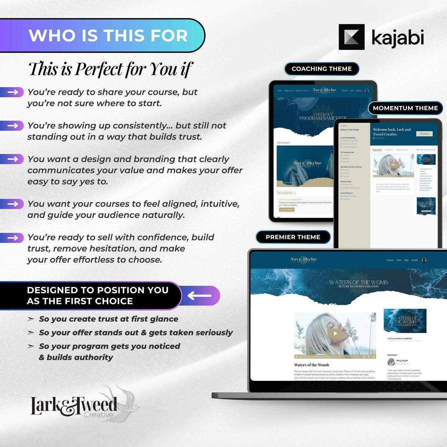 Navy Water-Portal - 2 Product Themes + 1 Coaching Theme