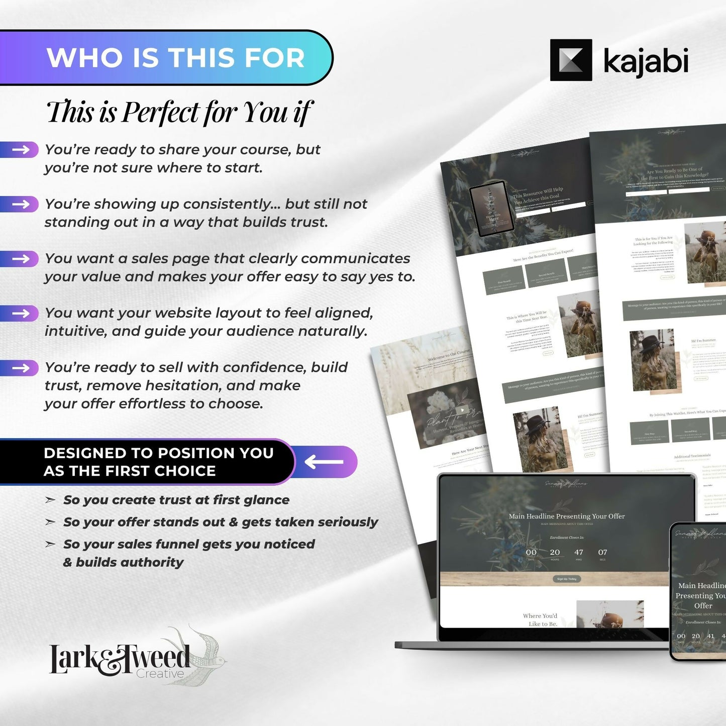 Summer HERBALIST - Freebie & Course Sales Funnel Bundle 6 Pages