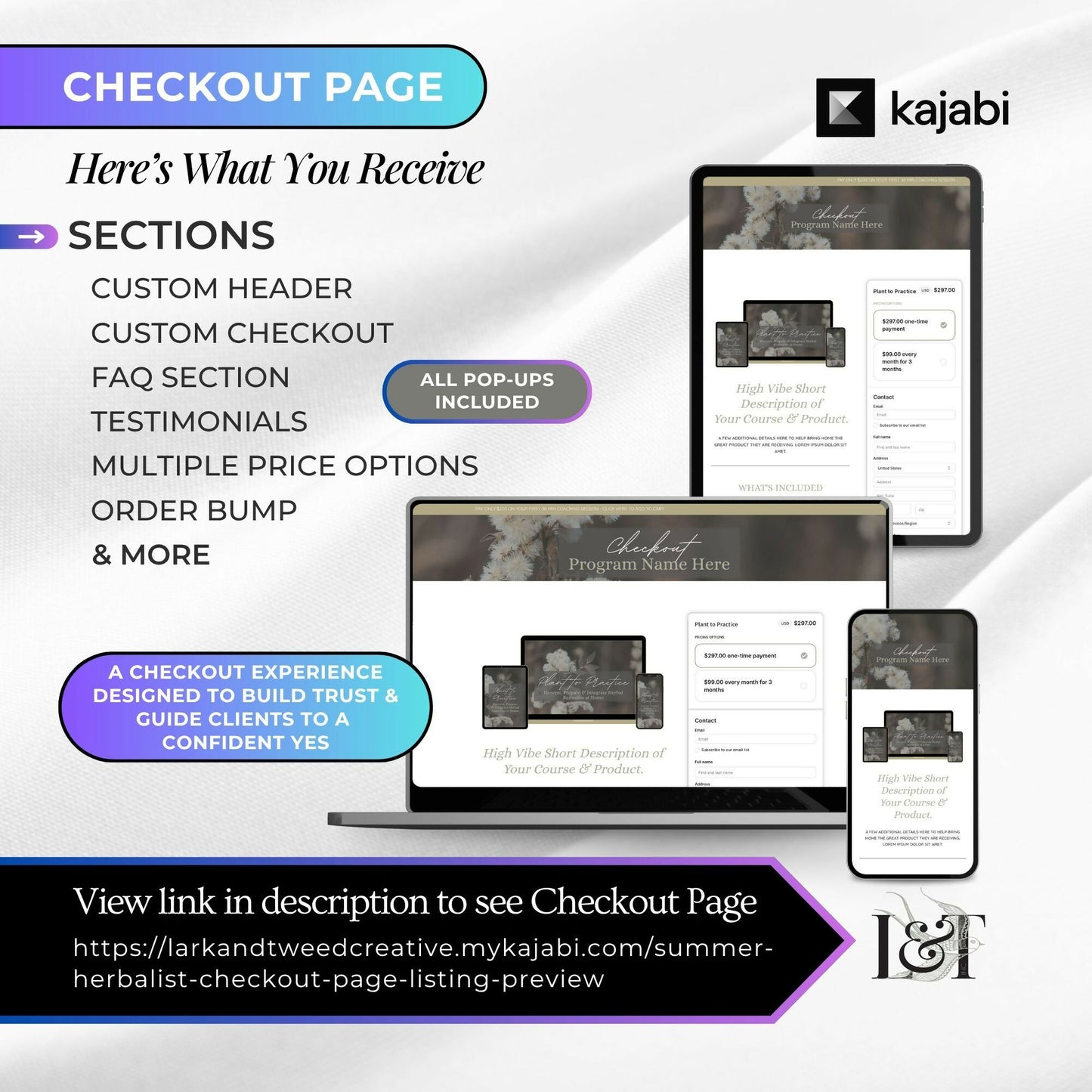Summer HERBALIST - Website 20+ Pages - Sales Funnel 6 Pages - Checkout Page