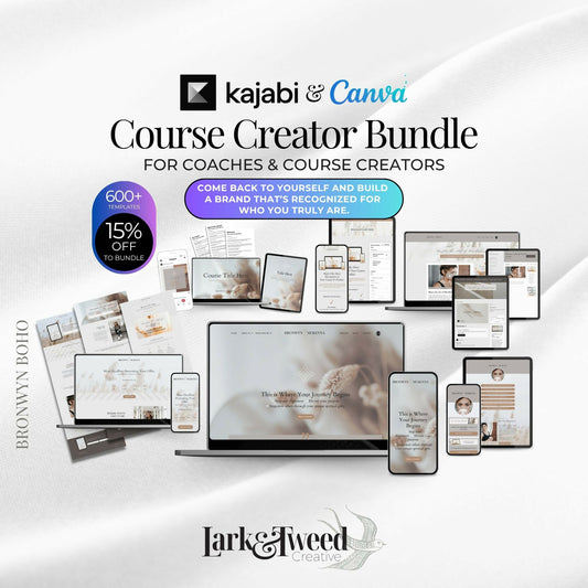 Bronwyn BOHO - Website 20+ Pages, Sales Funnel, Link in Bio, Course & Coaching Theme, Checkout Page Bundle