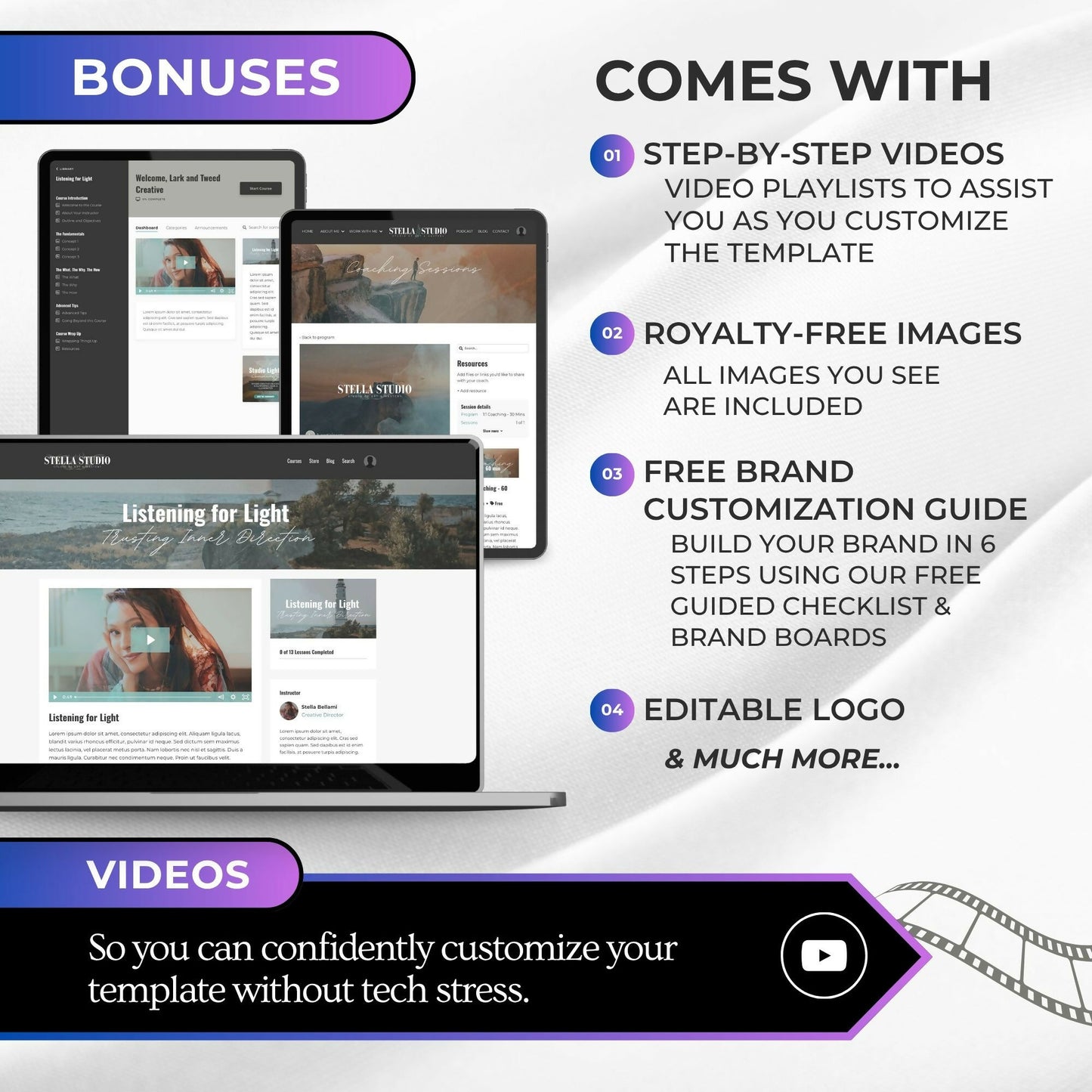 Stella STUDIO - 2 Course Themes Themes + 1 Coaching Theme