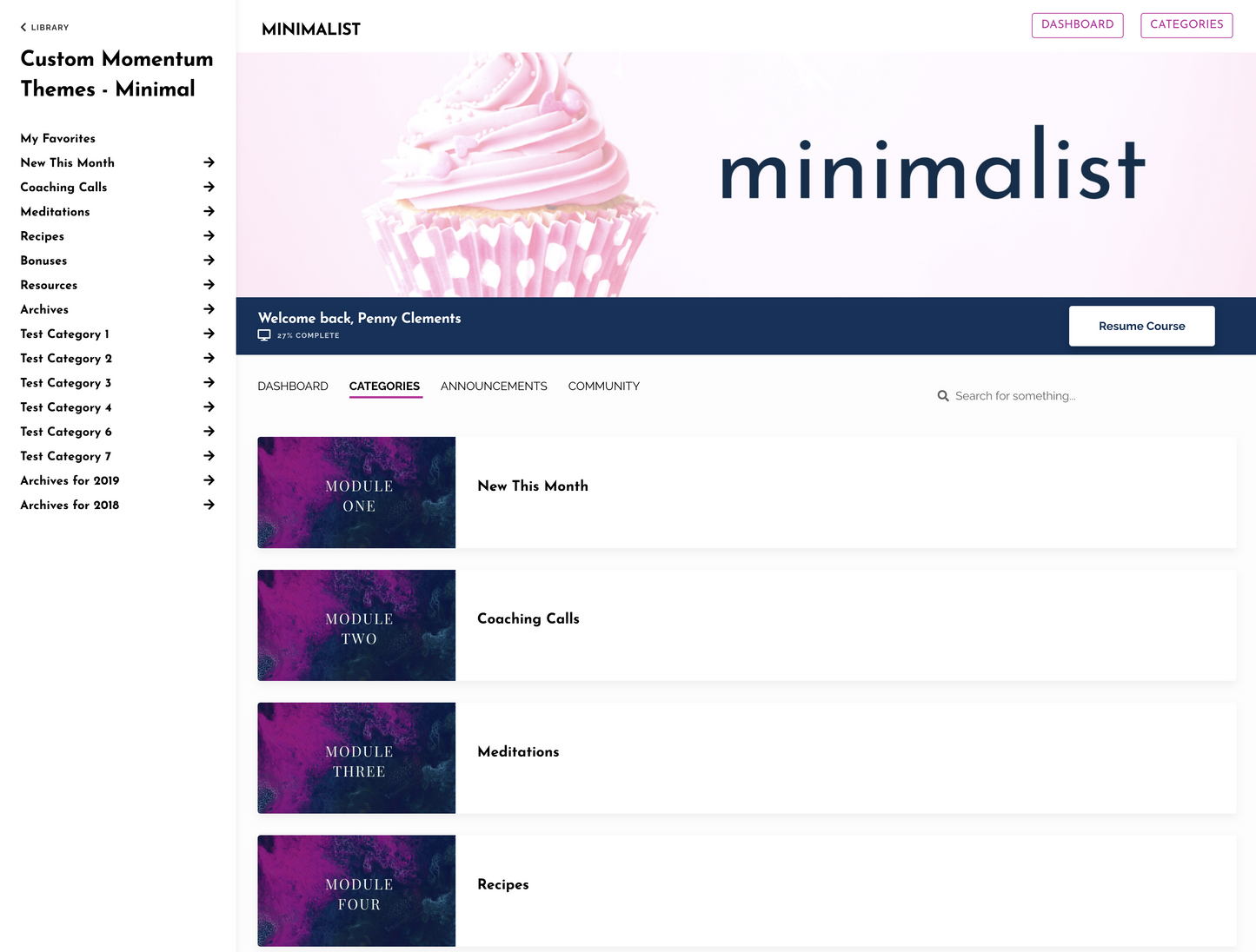 ✦ MINIMALIST (with Collapsible menu, favorites page, and hero banner)