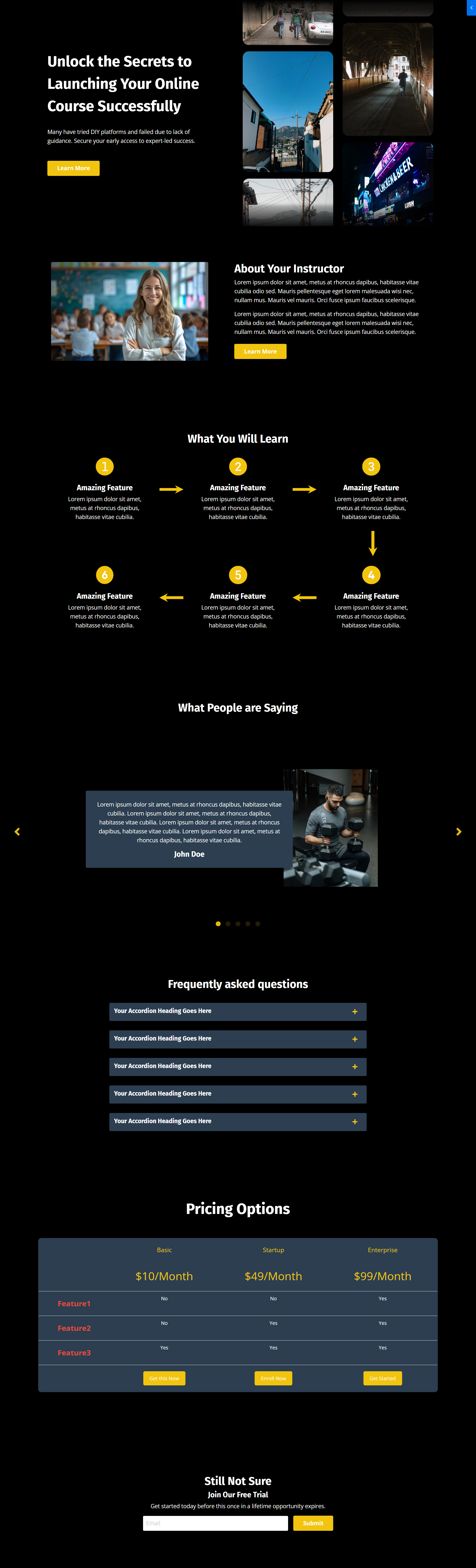 Vertical Slider Landing Page Kajabi Templates