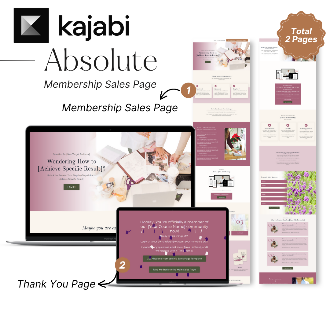 Absolute Kajabi Membership Sales Page Template