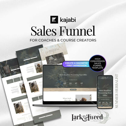 Summer HERBALIST - Freebie & Course Sales Funnel Bundle 6 Pages