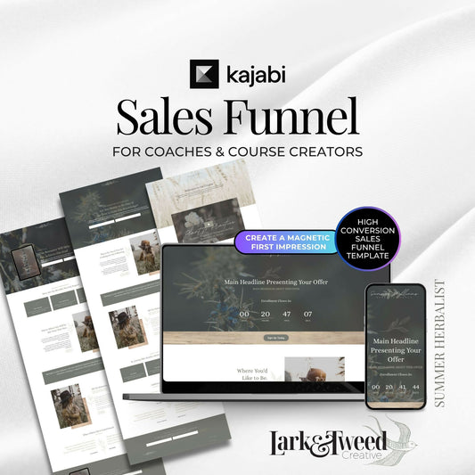 Summer HERBALIST - Freebie & Course Sales Funnel Bundle 6 Pages