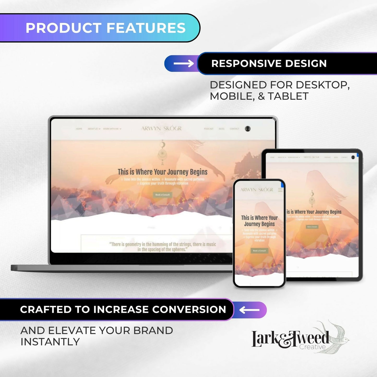 Arwyn Sacred Geometry - 20+ Page Website Theme
