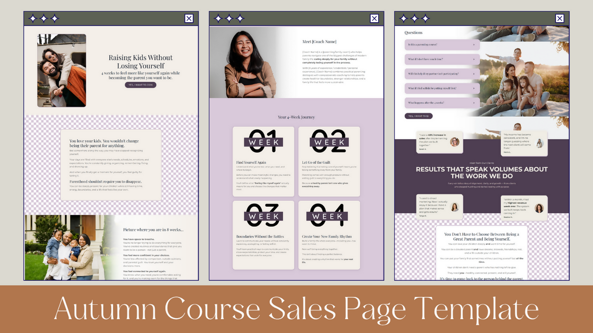 Autumn Kajabi Sales Page Template