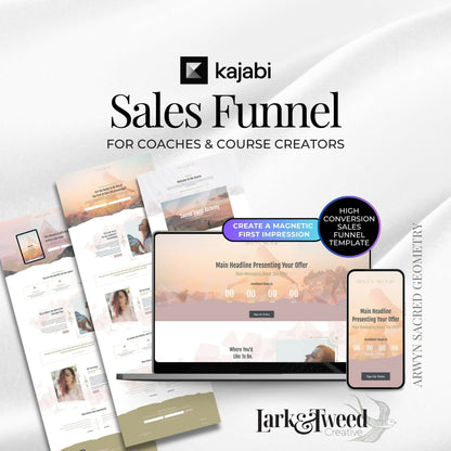 Arwyn SACRED GEOMETRY - Freebie & Course Sales Funnel Bundle 6 Pages
