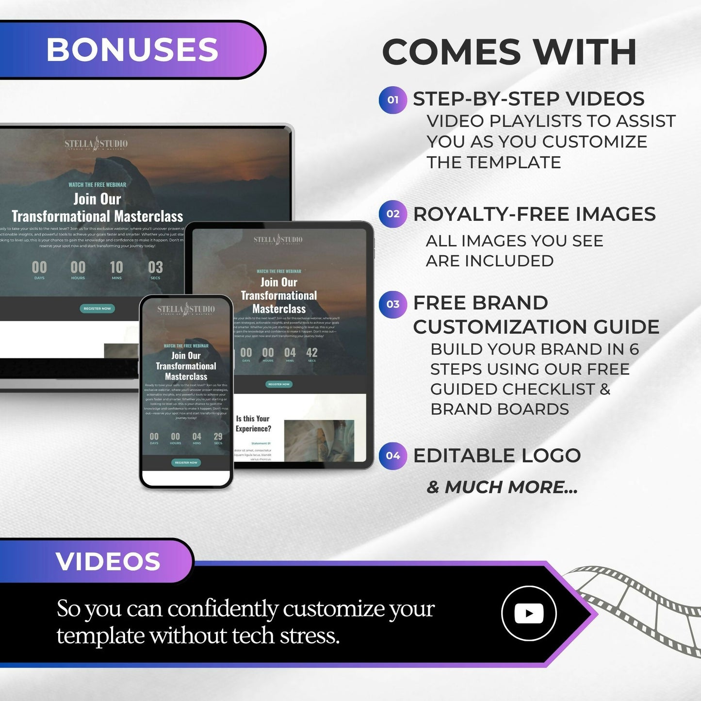 Stella STUDIO - Webinar Funnel 4 Pages