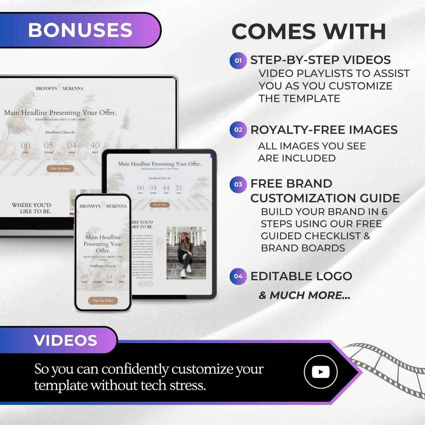 Bronwyn BOHO Sales & Welcome Pages