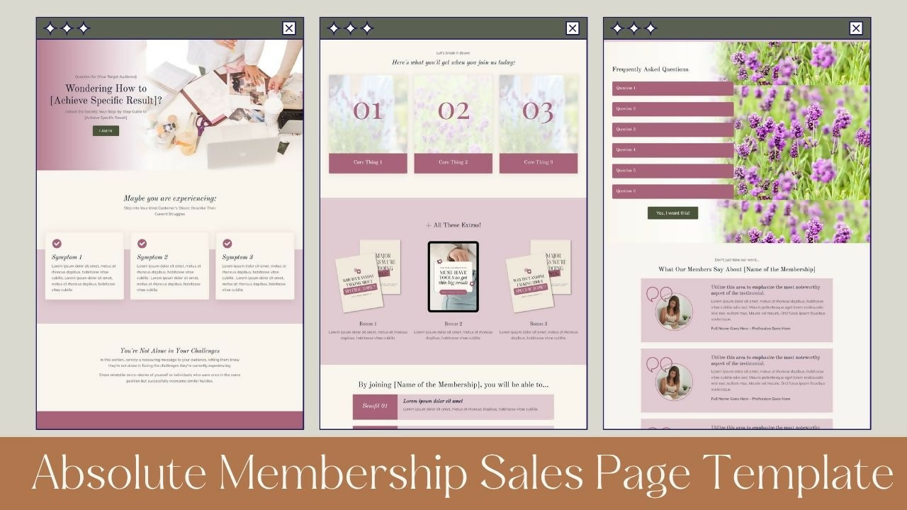 Absolute Kajabi Membership Sales Page Template