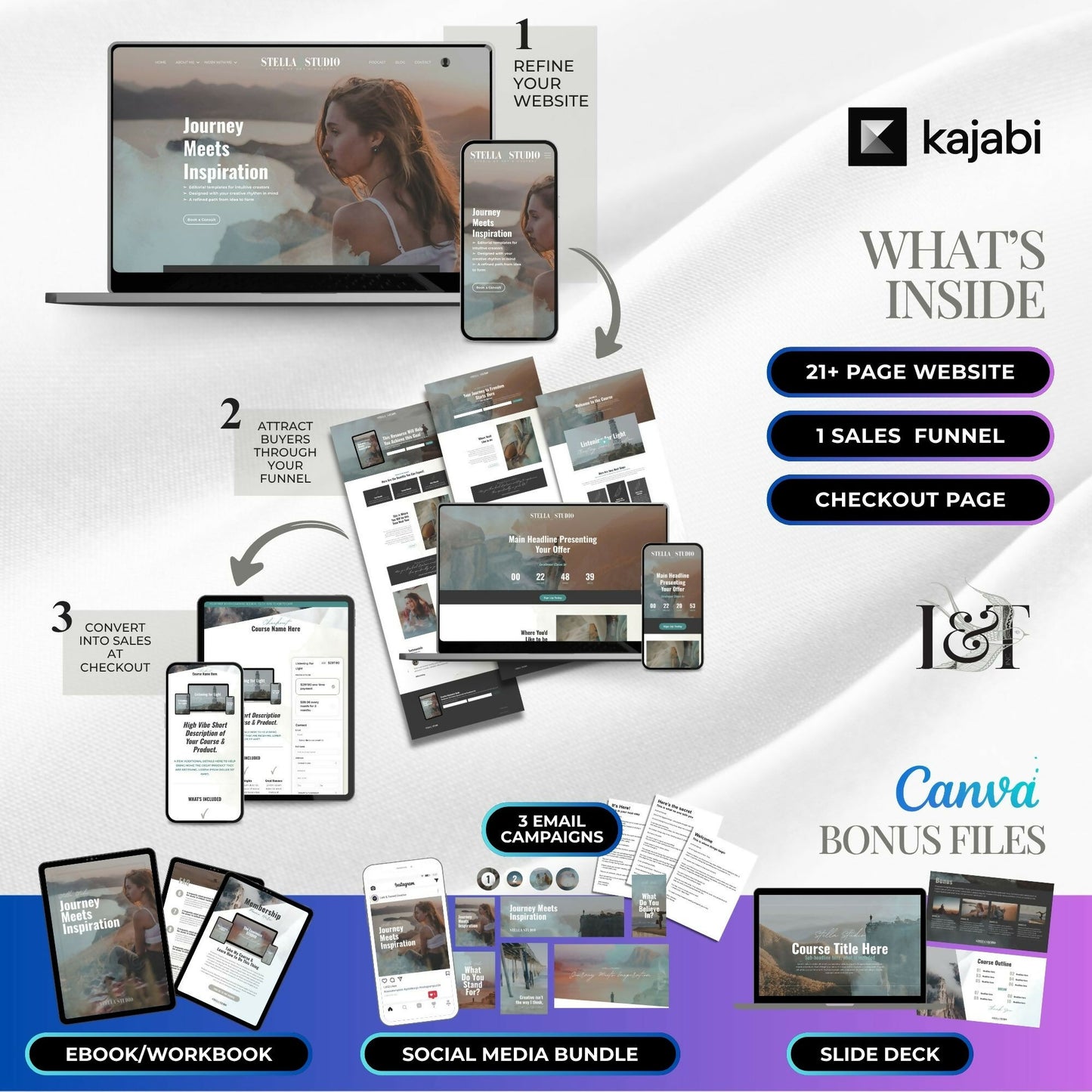 Stella STUDIO - Website 21+ Pages - Sales Funnel 6 Pages - Checkout Page