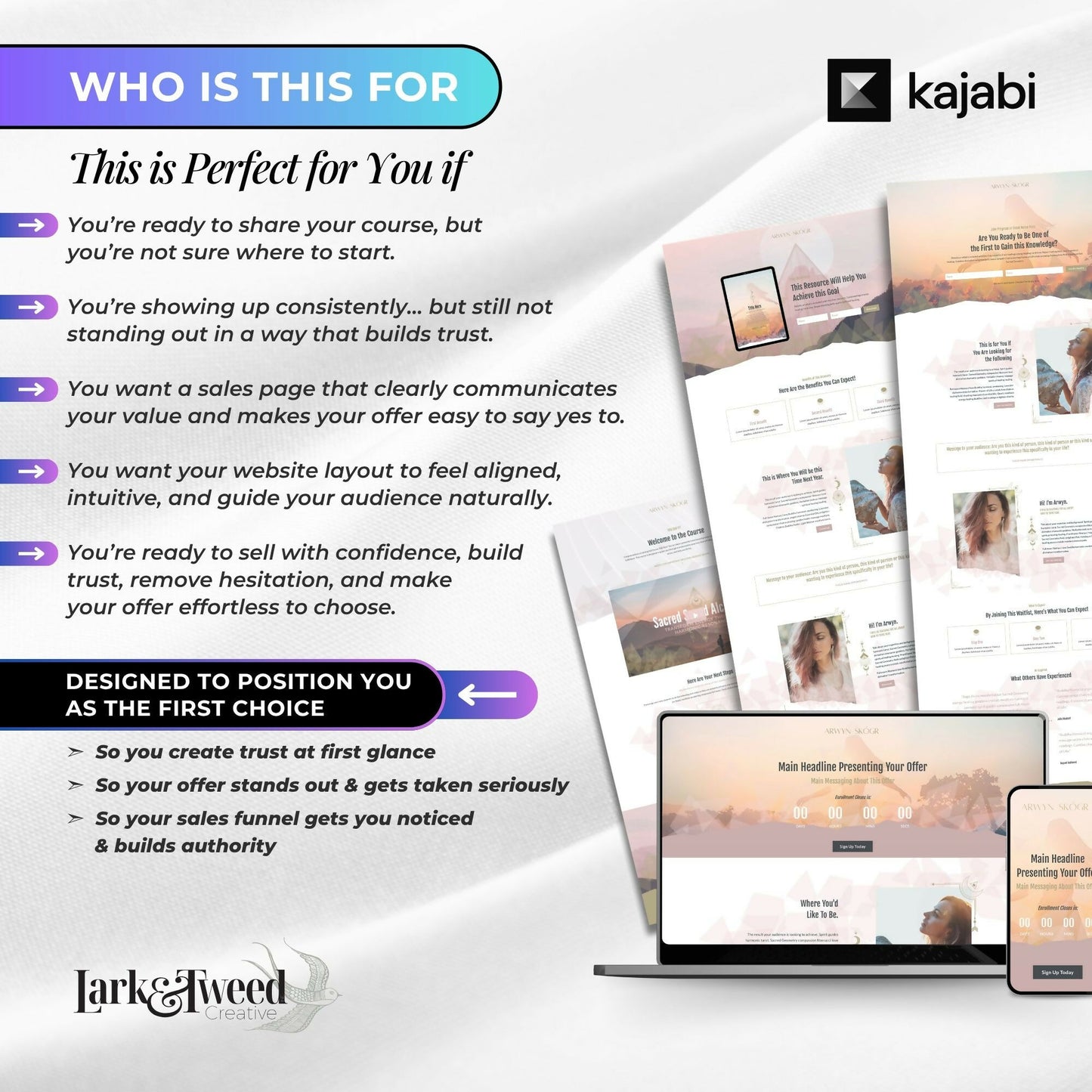 Arwyn SACRED GEOMETRY - Freebie & Course Sales Funnel Bundle 6 Pages