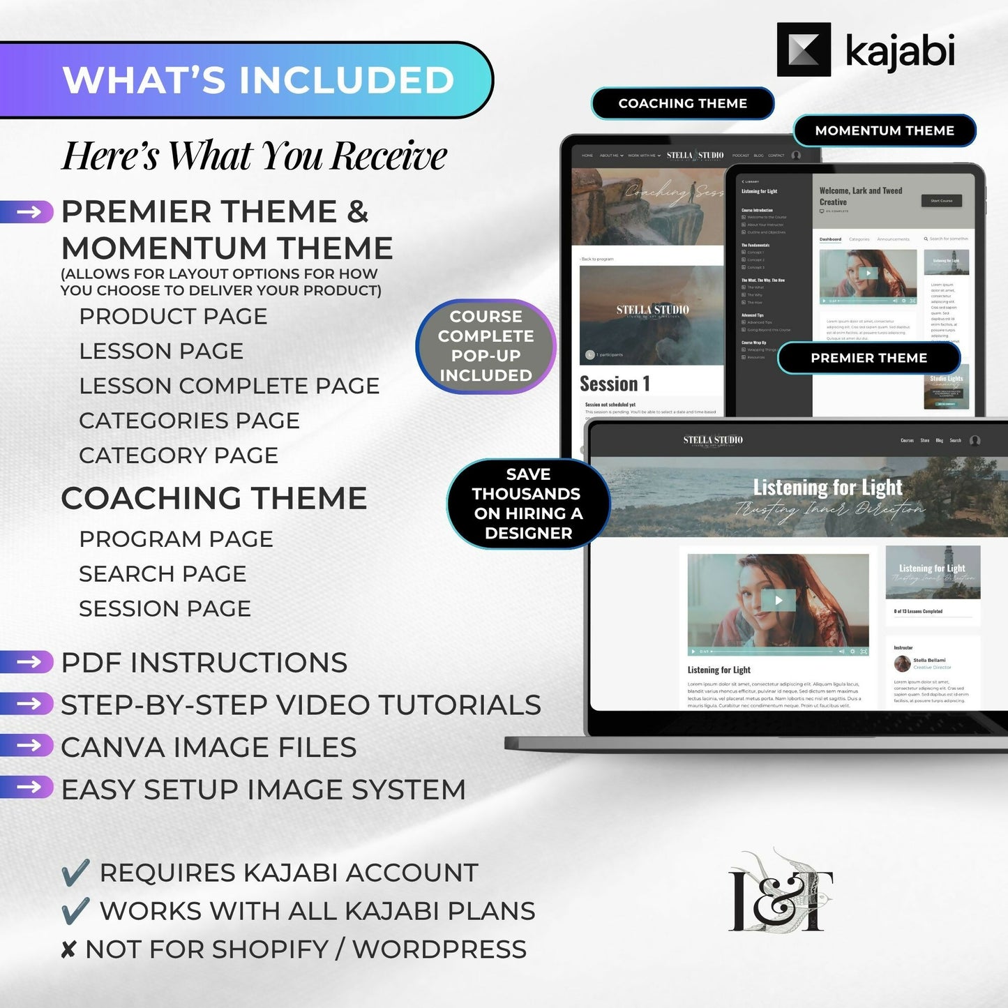 Stella STUDIO - 2 Course Themes Themes + 1 Coaching Theme