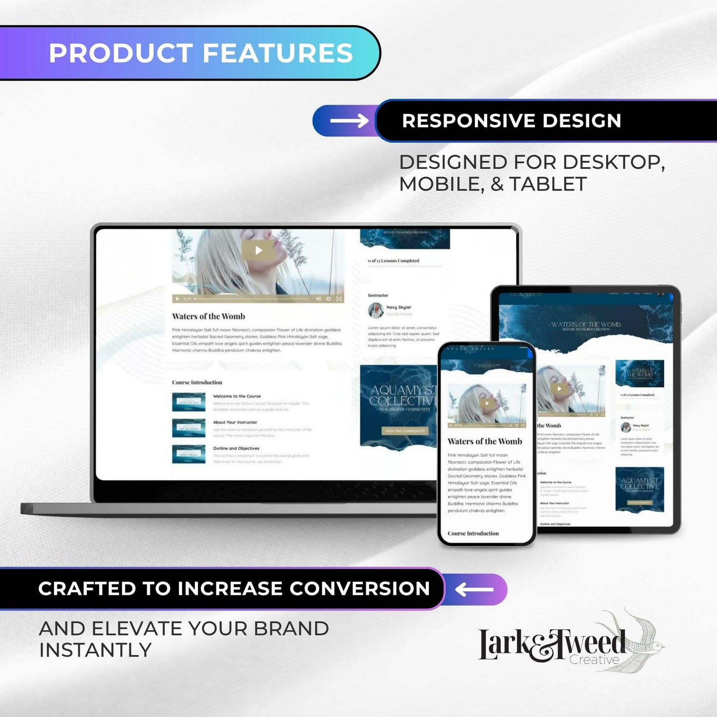 Navy Water-Portal - 2 Product Themes + 1 Coaching Theme