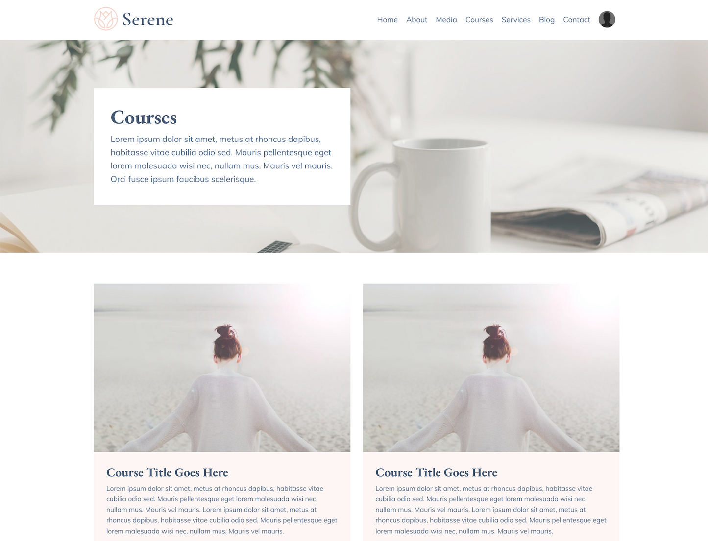 Serene Website Theme (20 Pages)