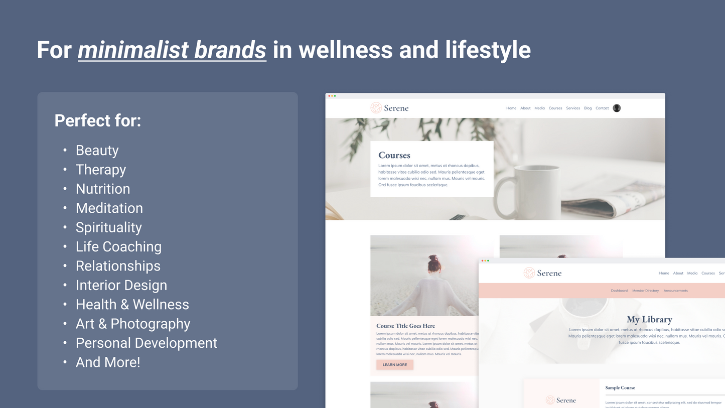 Serene Website Theme (20 Pages)